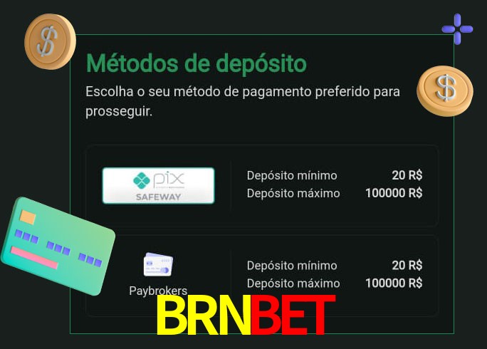 O cassino BRNBET oferece uma grande variedade de métodos de pagamento